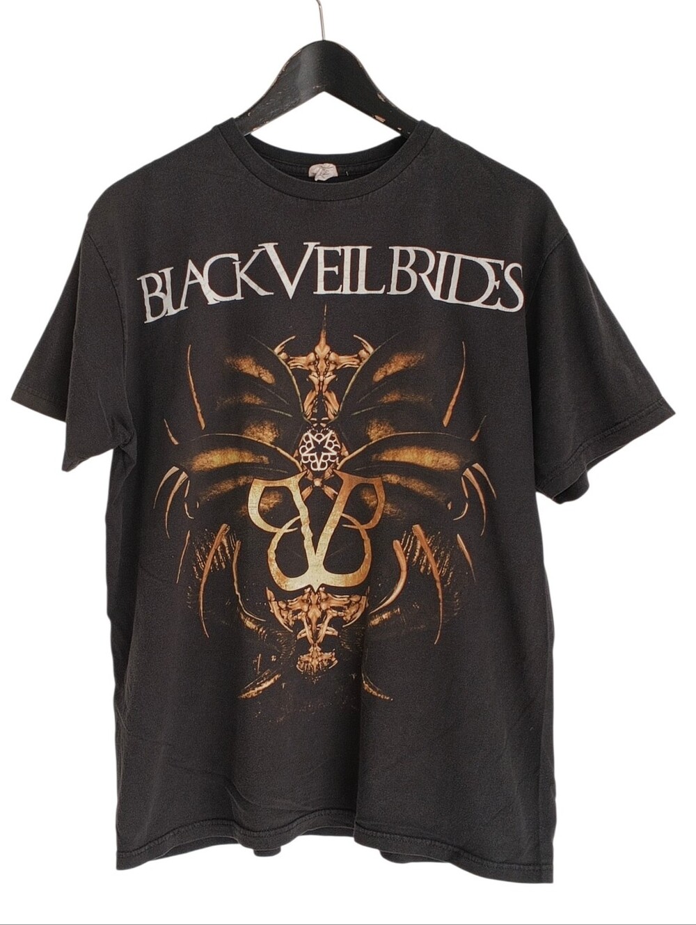 Y2K Black Veil Brides Band Tee Bay Island Distressed Black 22x25.75